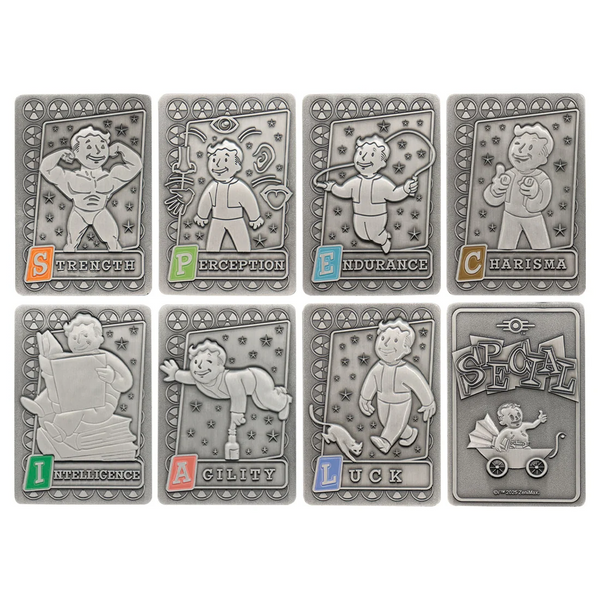 Fallout - Vault-Tec S.P.E.C.I.A.L Metal Perk Card Ingot Collection