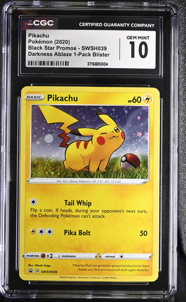 Pokemon - Pikachu Holo SWSH039 - Black Star Promo - CGC 10