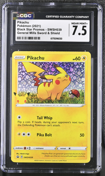 Pokemon - Pikachu Holo General Mills SWSH039 - CGC 7.5
