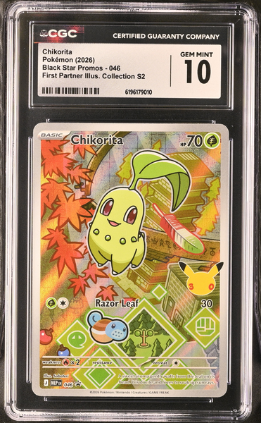 Pokemon - Chikorita 046 - First Partner Series 2 - CGC 10