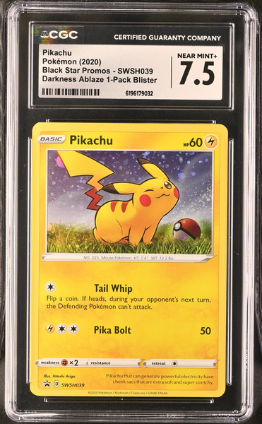 Pokemon - Pikachu Holo SWSH039 - Black Star Promo - 7.5