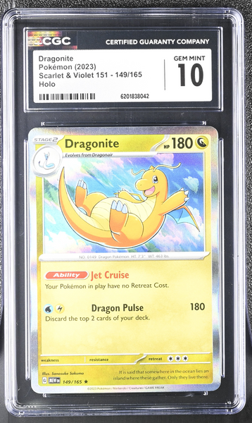 Pokemon - Dragonite Holo 149/165 - 151 English - CGC 10