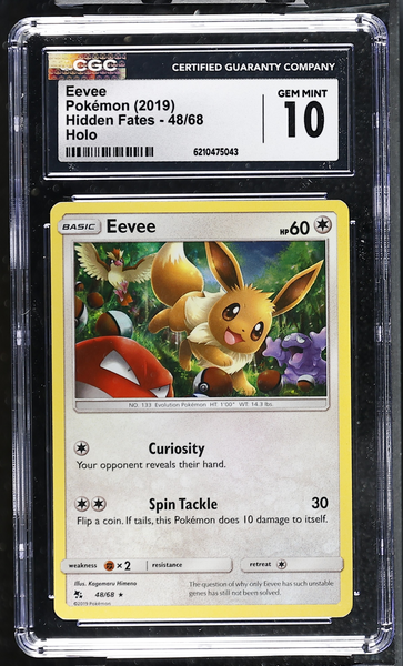 Pokemon - Eevee Holo 48/68 - Hidden Fates - CGC 10