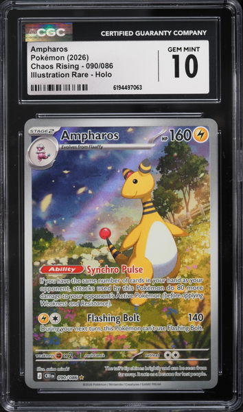 Pokemon - Ampharos 090/086 Chaos Rising - CGC 10