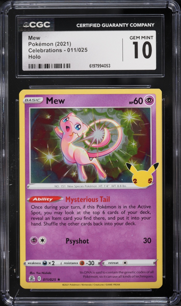 Pokemon - Mew Holo 011/025 - Celebrations - CGC 10