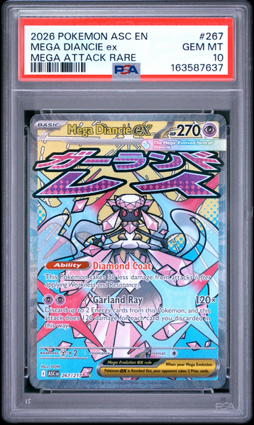 Pokemon - Mega Diancie EX 267/217 - Ascended Heroes - PSA 10